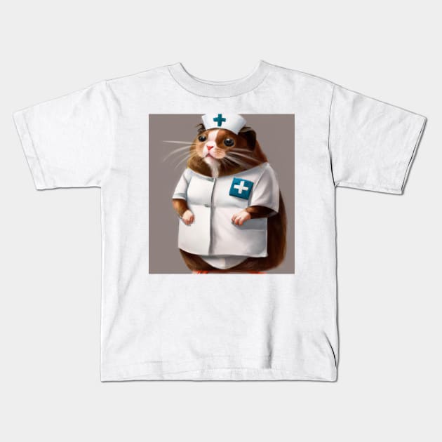 Cute guinea pig dressed as a nurse #1 Kids T-Shirt by Darksun's Designs